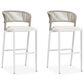 HOMLUX Outdoor Bar Stool with Open-Frame Backrest in White (Set of 2), , large
