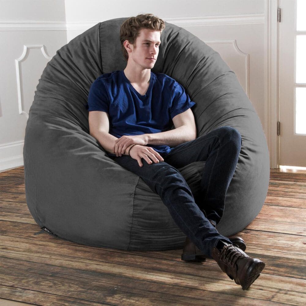 Jaxx 6&#39; Cocoon Large Bean Bag Chair in Charcoal, , large