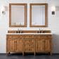 James Martin Vanities Brittany 72" Double Bathroom Vanity in Saddle Brown with 3 cm Ethereal Noctis Quartz Top and Rectangular Sink, , large
