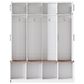 HOMLUX 4-Hook Hall Tree with 8-Door in White and Walnut, , large