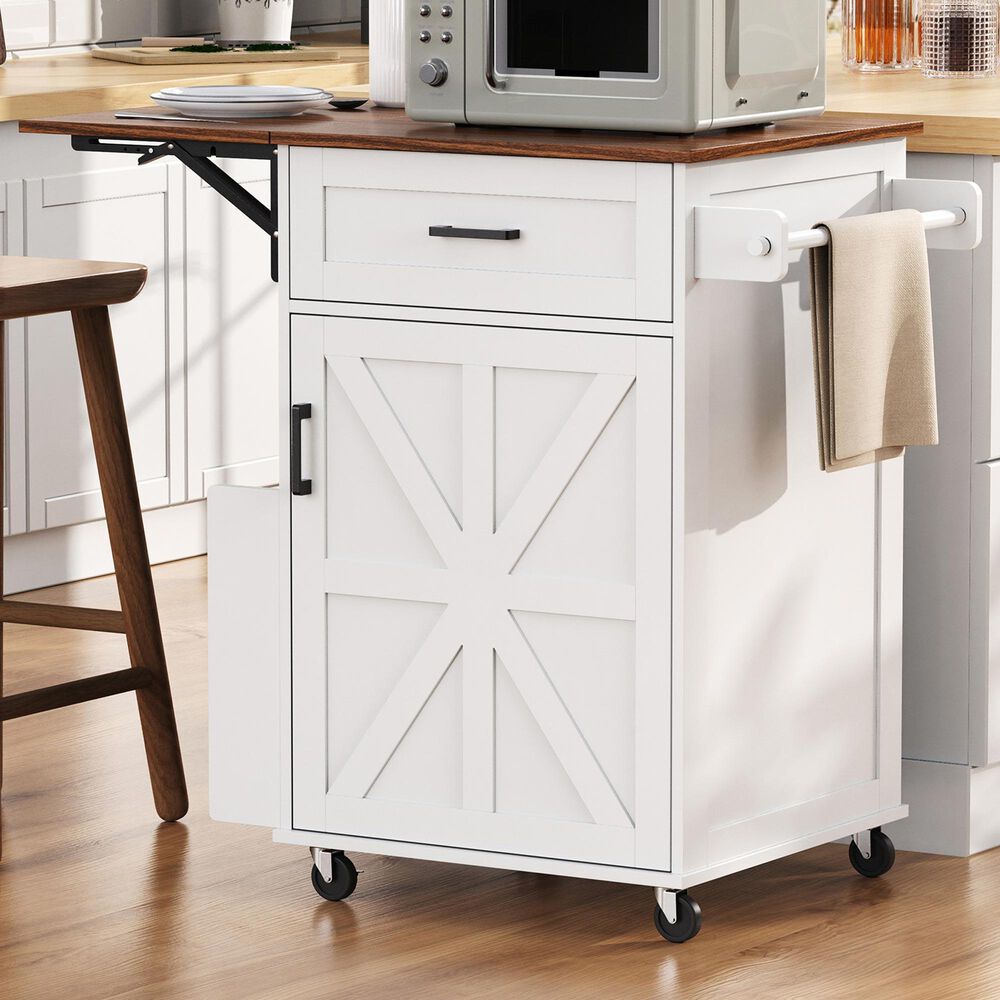 HOMLUX 39" Outdoor Kitchen Island in White, , large