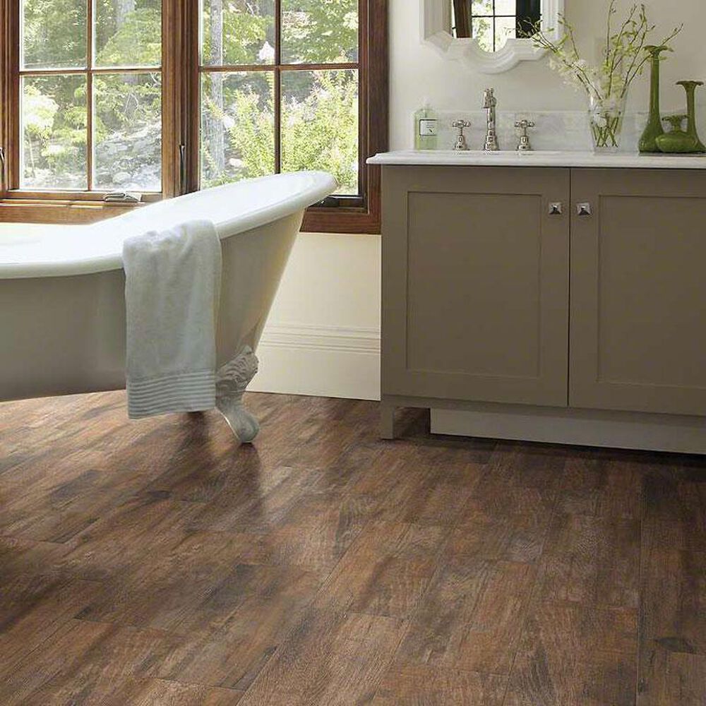 Shaw Olympia Plank Brown 7" x 22" Ceramic Tile, , large