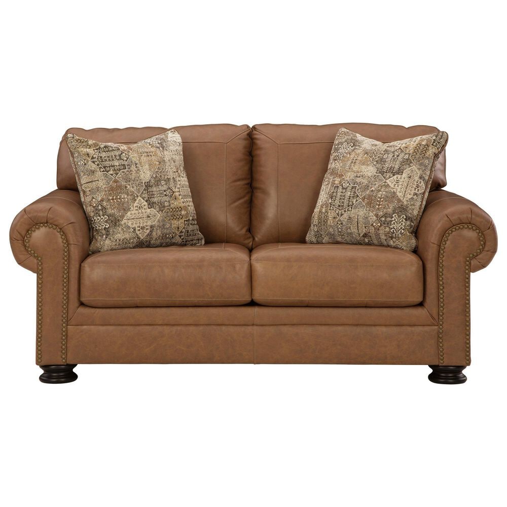 Ashley Carianna Stationary Sofa and Loveseat Set in Caramel, , large