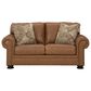 Ashley Carianna Stationary Sofa and Loveseat Set in Caramel, , large