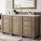James Martin Vanities Bristol 60" Single Bathroom Vanity in Whitewashed Walnut with 3 cm Carrara White Marble Top and Rectangular Sink, , large
