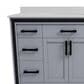 Lexora Home Ziva 48" Single Bathroom Vanity in Dark Grey with 2 cm White Cultured Marble Top and Rectangular Sink, , large