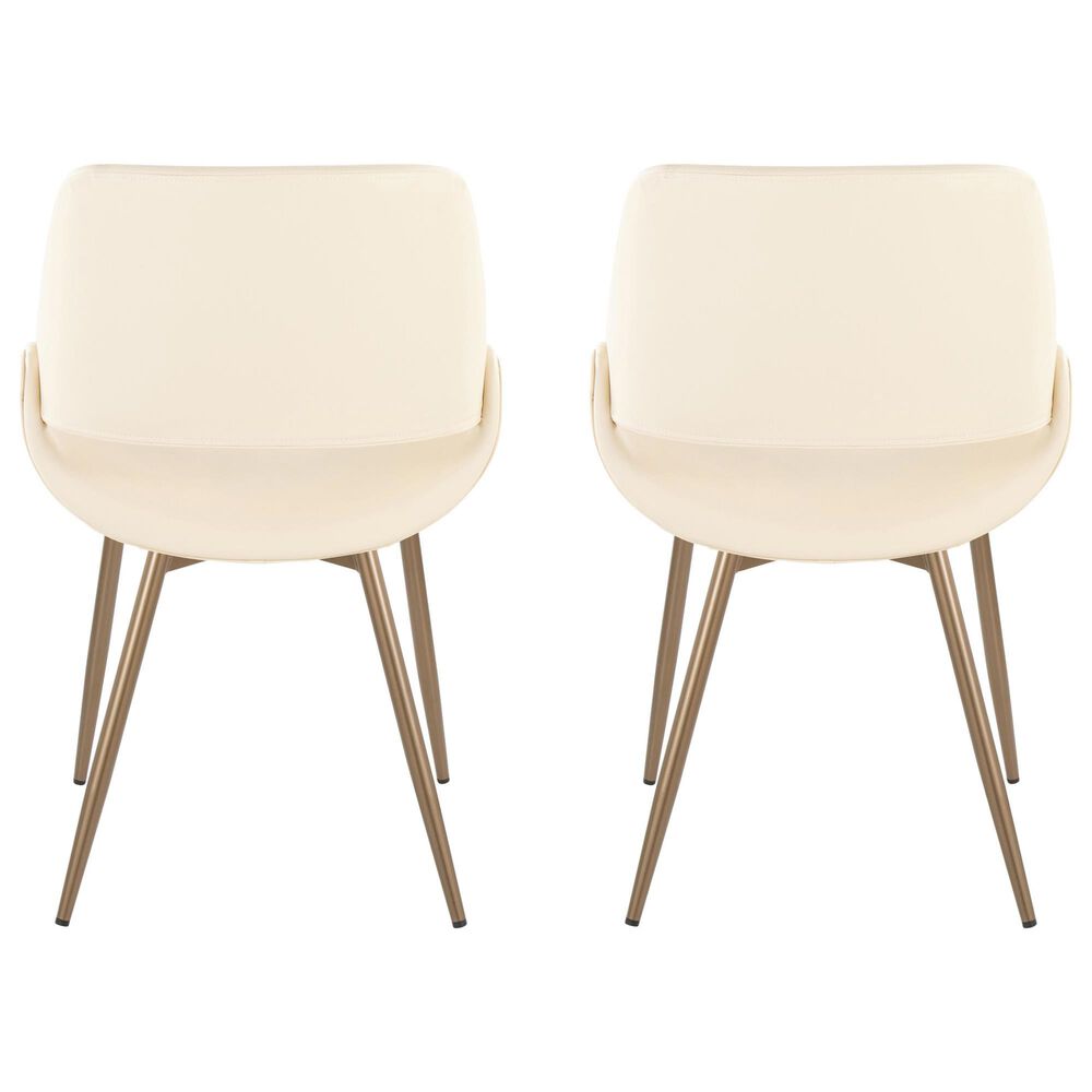 LumiSource Fabrico Side Chair with Cream Faux Leather Cushion in Antique Copper (Set of 2), , large