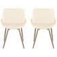 LumiSource Fabrico Side Chair with Cream Faux Leather Cushion in Antique Copper (Set of 2), , large