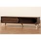Baxton Studio Dena 63" TV Stand in Walnut Brown and Gold, , large