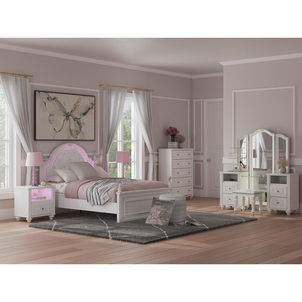 Ashley Kozlani Full Upholstered Panel Bed in Matte White, , large