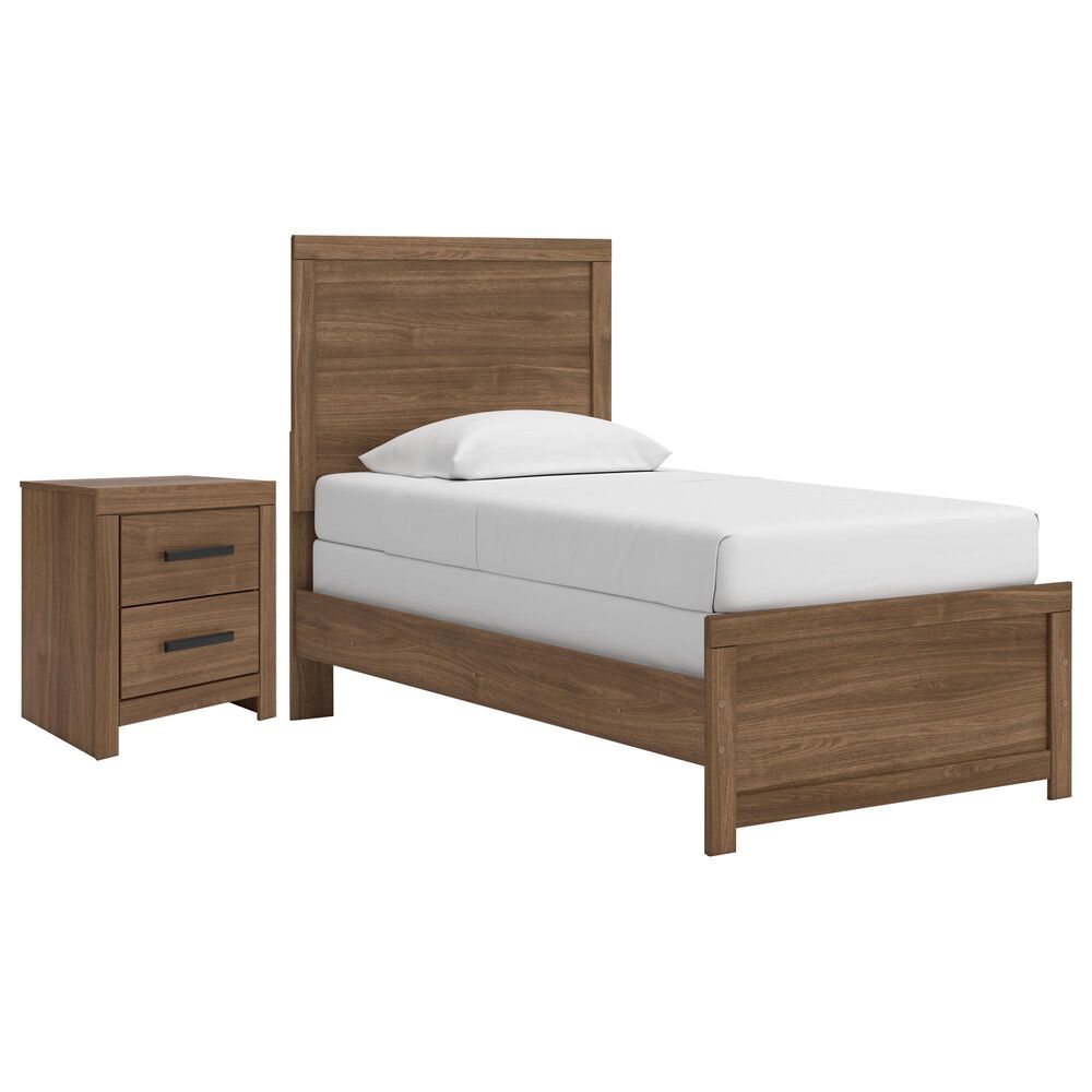 Ashley Broachmyn Twin Bed with Nightstand in Warm Auburn, , large