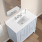 37B Kinsale 36" Single Bathroom Vanity Cabinet in Soft Blue with White Composite Stone Top and Backsplash, , large