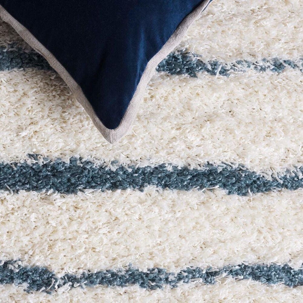 Safavieh Venus Shag VNS603L 5&#39;3&quot; x 7&#39;6&quot; Turquoise and Ivory Area Rug, , large