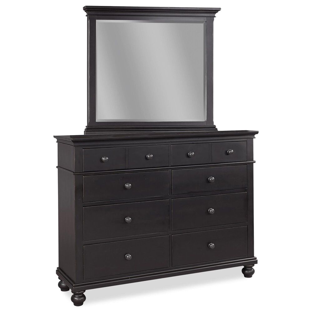 Riva Ridge Oxford 8 Drawer Chesser and Mirror in Black, , large