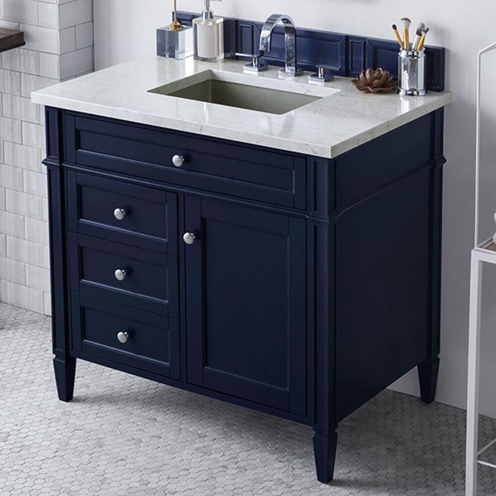 James Martin Brittany 36" Single Vanity in Victory Blue with 3 cm