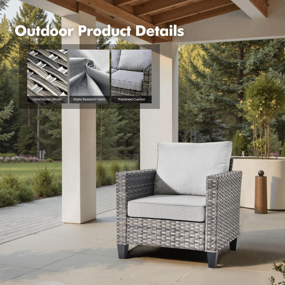 HOMLUX 10-Piece Patio Conversation Set in Gray, , large