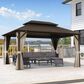 HOMLUX 12" x 14"Outdoor Hardtop Gazebo with Galvanized Steel Roof in Brown, , large