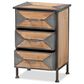 Baxton Studio Laurel 3-Drawer End Table in Whitewashed Oak Brown and Antique Grey, , large