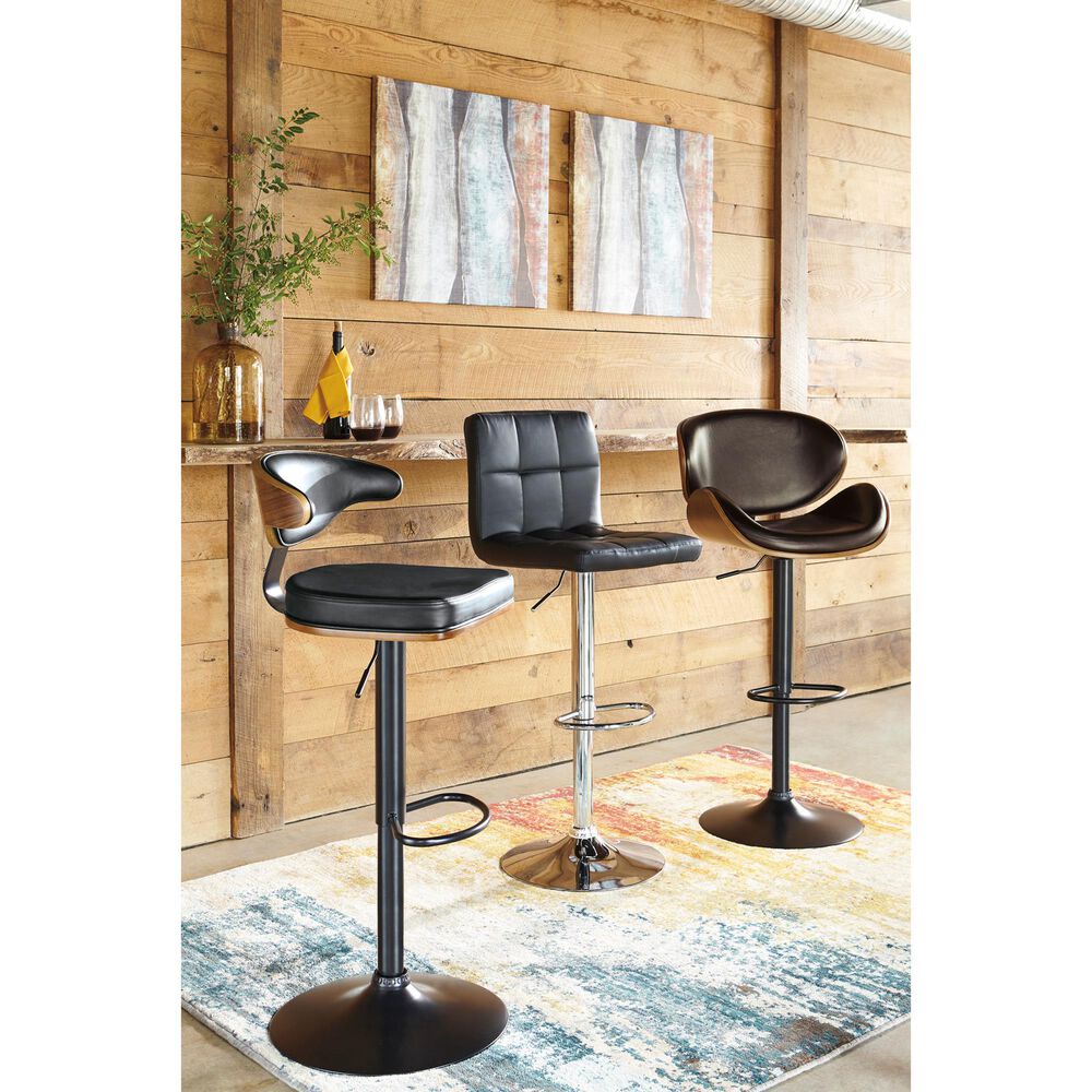 Ashley Bellatier Swivel Bar Stool in Brown and Black, , large