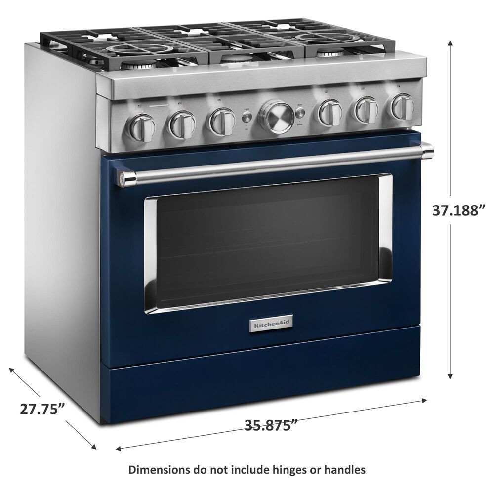 KitchenAid 36&quot; Professional Dual Fuel Range in Ink Blue, , large