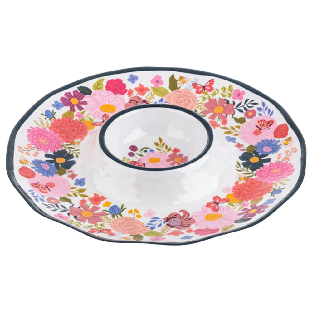 Ganz Flower Fields Chip and Dip Divided Serving Tray in Multicolor, , large