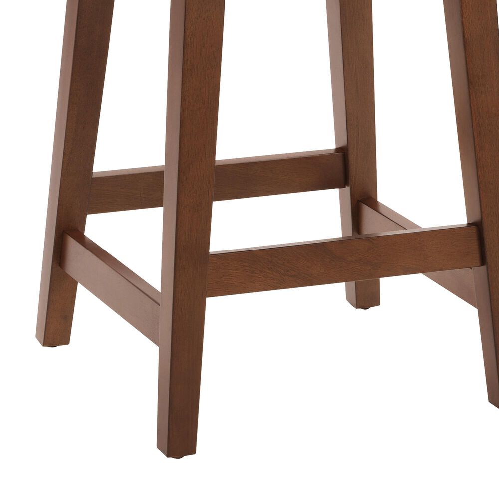 Valor Living Roscoe 26" Backless Counter Stool with Taupe Upholstery in Cherry, , large