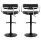 LumiSource Demi Swivel Adjustable Bar Stool with Black Upholstery in Black and Chrome (Set of 2), , large