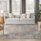 Nourison Astra Machine Washable ASW12 7"10" x 10" Denim and Multicolor Area Rug, , large
