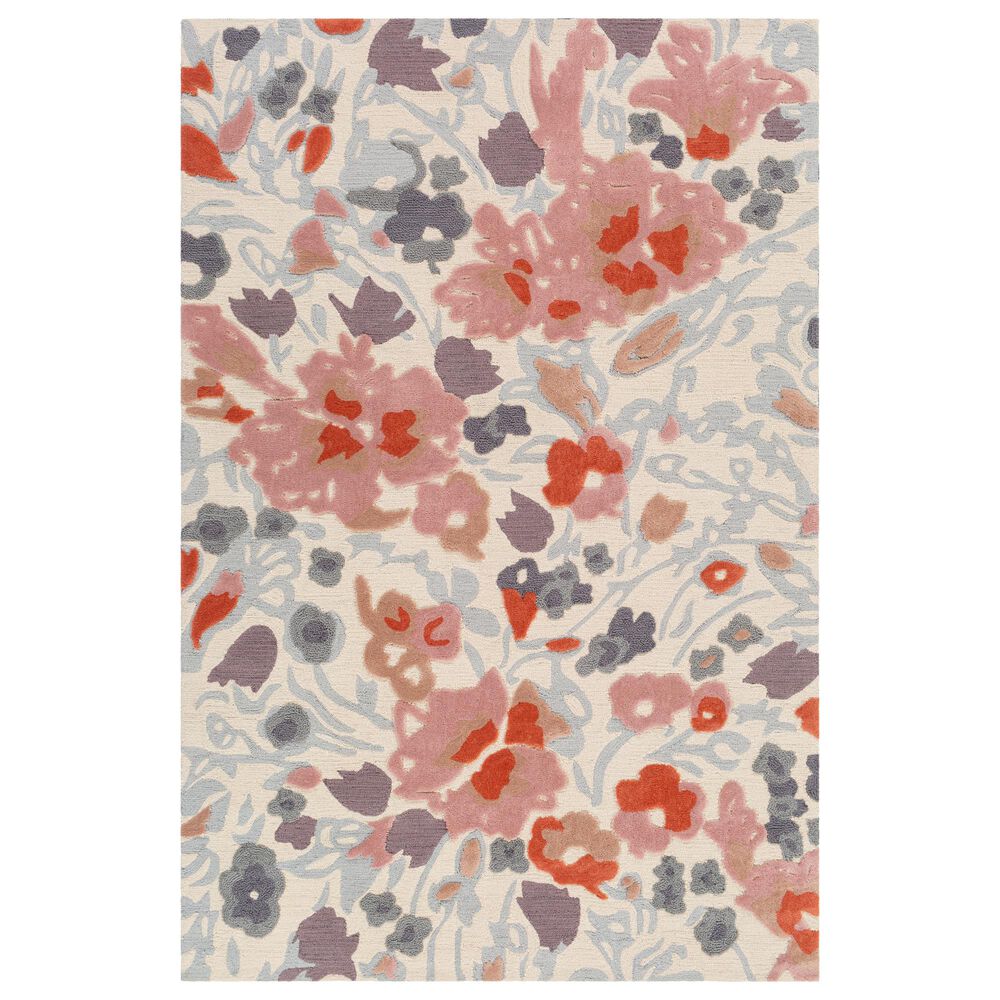 Surya Botanical 8" x 10" Rose, Rust, Camel and Charcoal Area Rug, , large