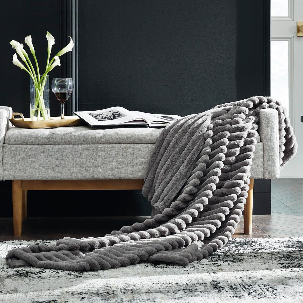 Ashley Alsonwell 49&quot; x 61&quot; Throw in Gray, , large