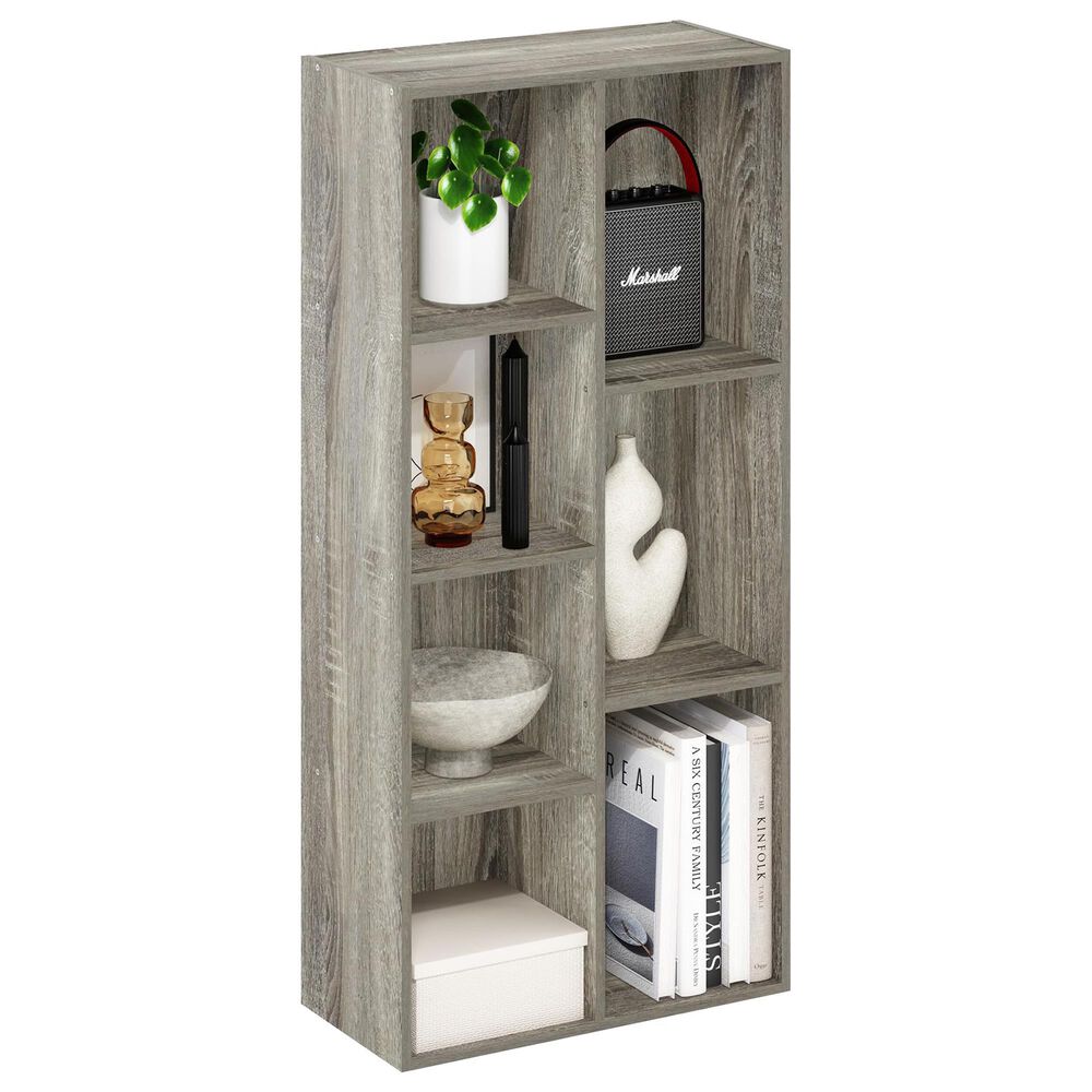 HOMLUX 7-Cube Reversible Open Shelf Storage Bookshelf in French Oak, , large