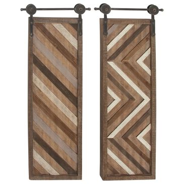 Maple and Jade 39" x 16" Wall Decor in Black, White, Brown and Gray (Set of 2), , large