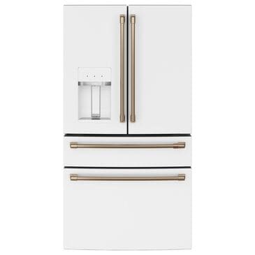 Cafe 27.8 Cu. Ft. Capacity 4-Door Smart French Door Refrigerator in Matte White, , large