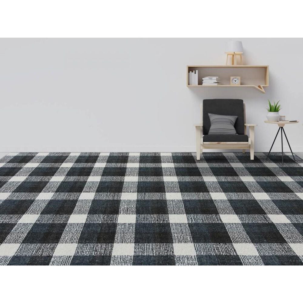 Amer Rugs Tartan 5&#39; x 7&#39;6&quot; Charcoal Area Rug, , large