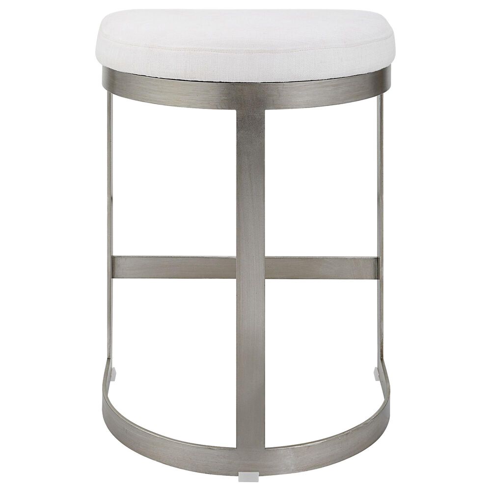 Uttermost Ivanna Counter Stool in Brushed Silver, , large