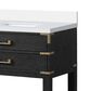 Lexora Home Norwalk 84" Double Bathroom Vanity in Black Oak with White Quartz Top and Rectangular Sinks, , large