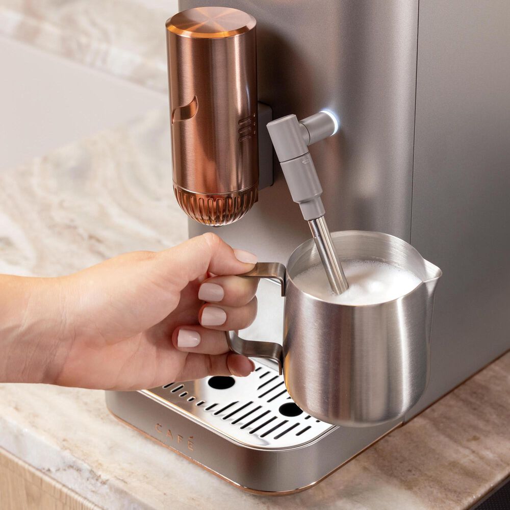 Cafe 40.5 Oz Affetto Espresso Machine + Frother in Stainless Steel, , large