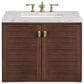 James Martin Vanities Amberly 30" Single Bathroom Vanity in Walnut with 3 cm Eternal Jasmine Pearl Quartz Top and Rectangular Sink, , large