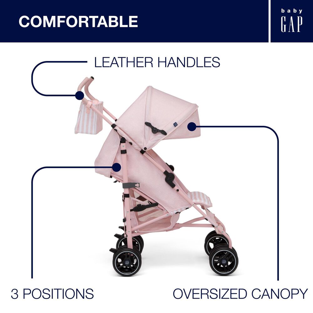 Delta Classic Stroller in Pink Stripes, , large
