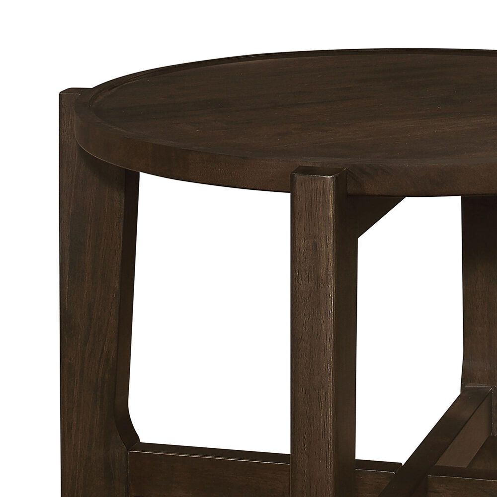 Pacific Landing Cota Round End Table in Dark Brown, , large