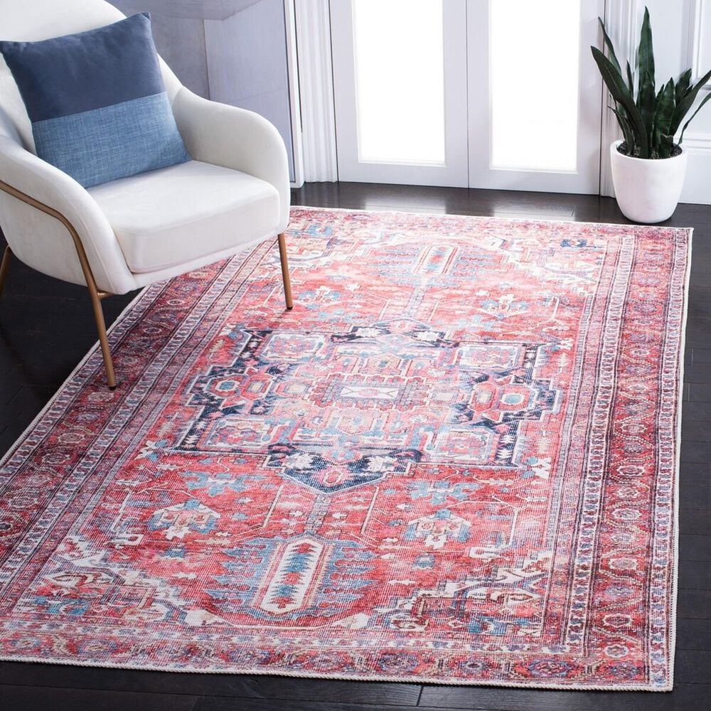 Safavieh Serapi Southwestern 6&#39;7&quot; x 9&#39; Red and Navy Area Rug, , large