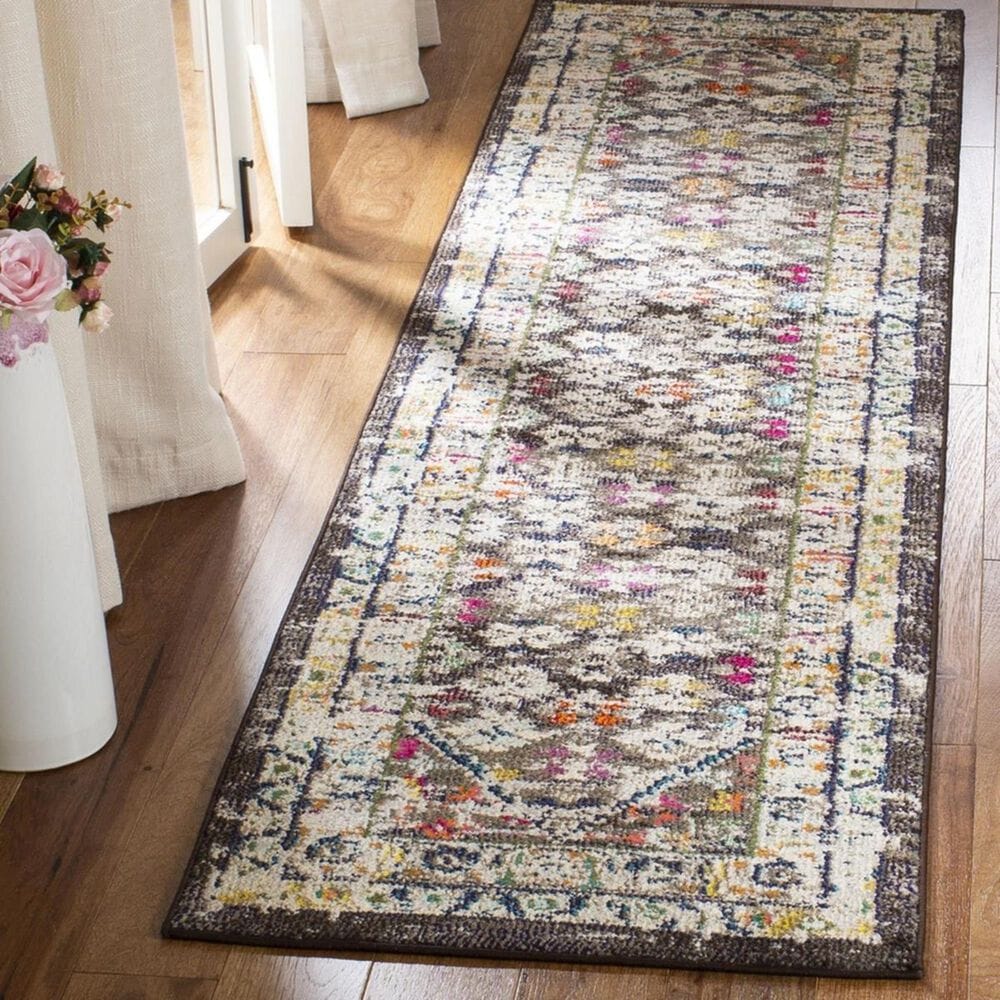 Safavieh Monaco MNC255T 2&#39;2&quot; x 8&#39; Brown and Grey Runner, , large