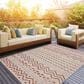 L&R Resources Sun Shower 5" x 8" Beige and Red Indoor/Outdoor Area Rug, , large