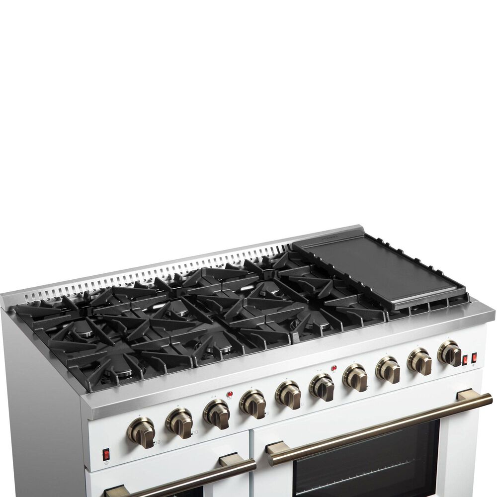 Forno Galiano 48" Freestanding Gas Range in White, , large