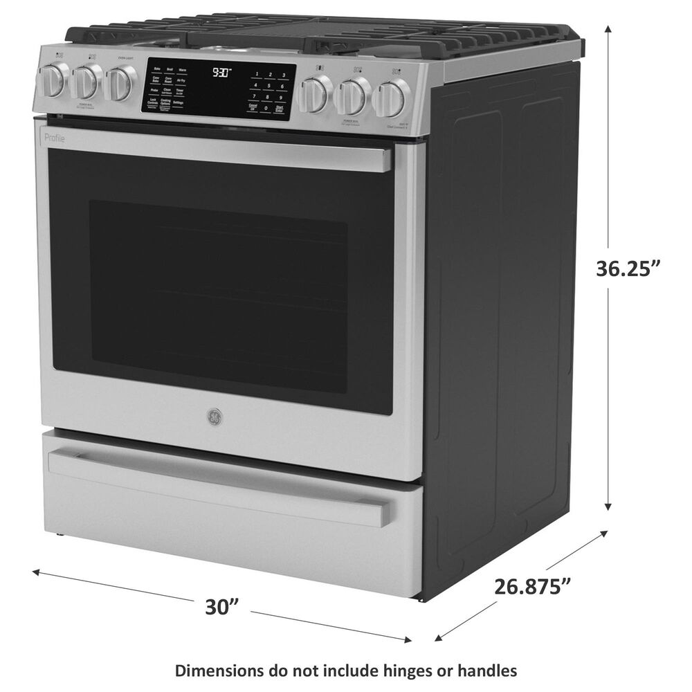 GE Profile 30&quot; Smart Slide-In Front-Control Gas Range in Fingerprint Resistant Stainless Steel, , large