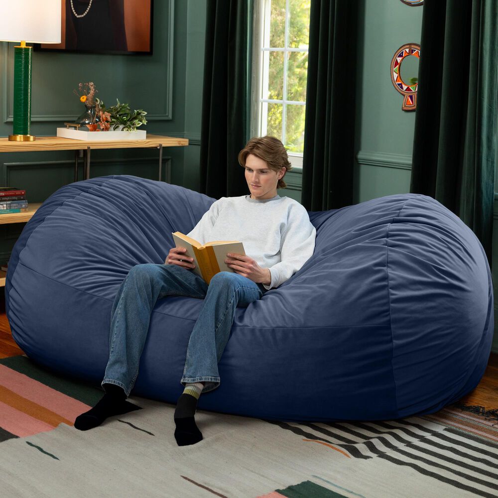 Jaxx Grand Lounger 7&#39; Bean Bag Sofa in Navy, , large
