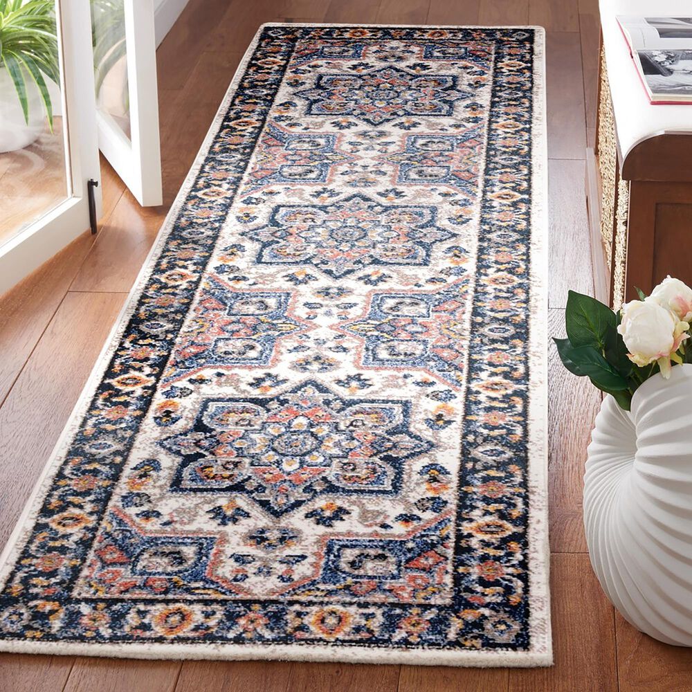 Safavieh Astoria 2&#39;2&quot; x 8&#39; Blue and Rust Runner, , large