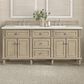 James Martin Vanities Lorelai 72" Double Vanity in Whitewashed Oak with 3 cm Lime Delight Quartz Top, , large