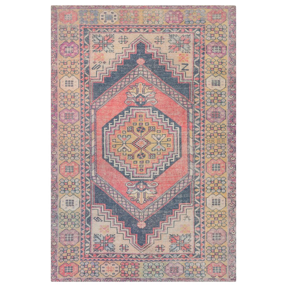 Surya Unique UNQ-2302 5' x 7'6" Yellow, Pink and Denim Area Rug, , large