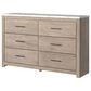 Ashley Senniberg 6 Drawer Dresser in Light Brown and White, , large